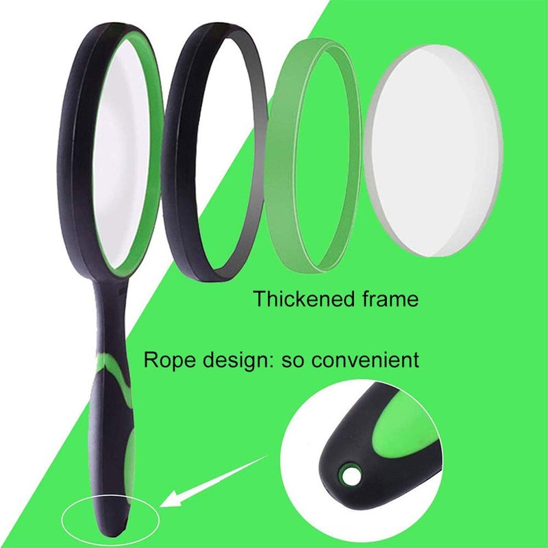 Rongon Magnifying Glass 10X Handheld Reading Magnifiers -100MM Large Magnifying Lens for Seniors Newspaper, Explore Nature Observation - Image 3